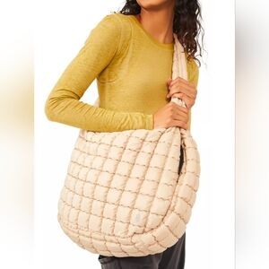 Free People Quilted Shoulder Bag - Off White